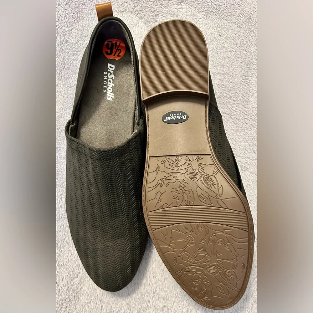 Dr. Scholl's Olive Green Chevron Slip-On Flats - Picture 3 of 8